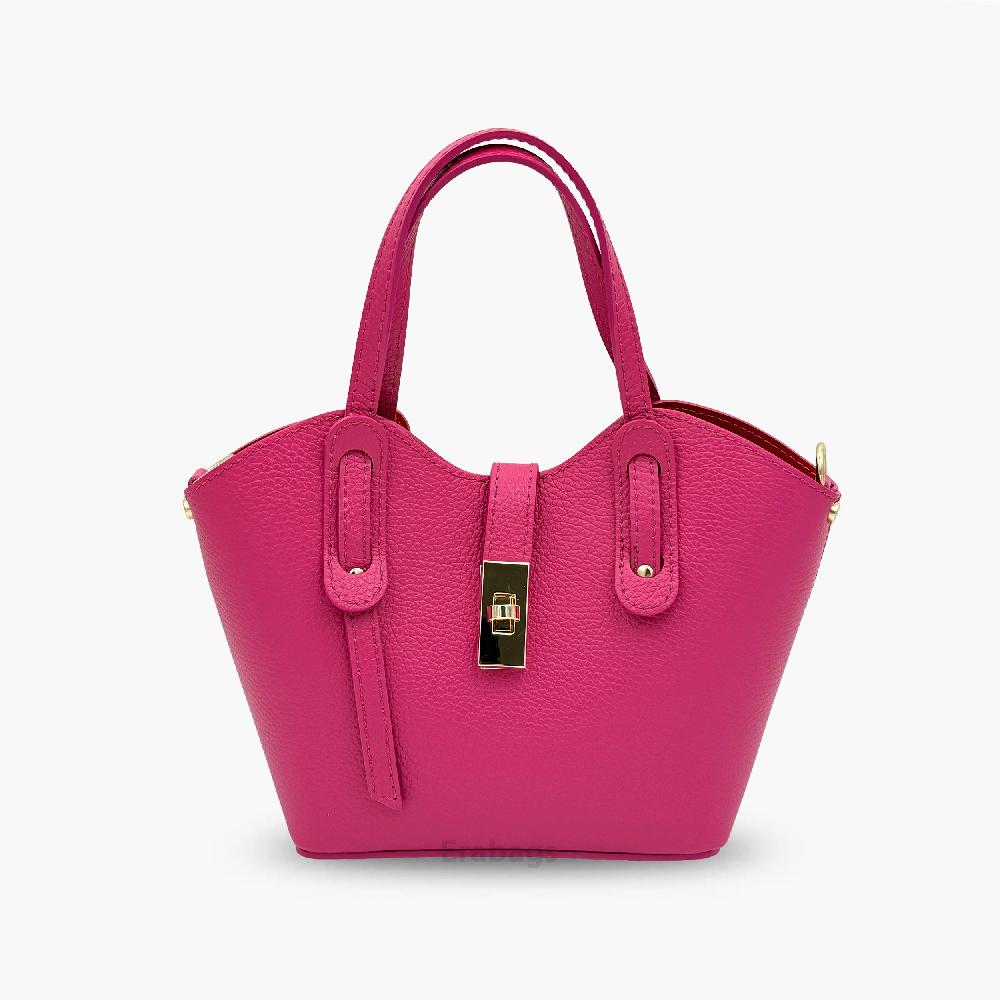 Geantă Volterra Mini din piele naturală în nuanța Fucsia Vibrante