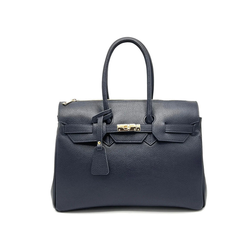 Geantă Oltrarno Crossbody din piele naturală albastră, vedere principală
