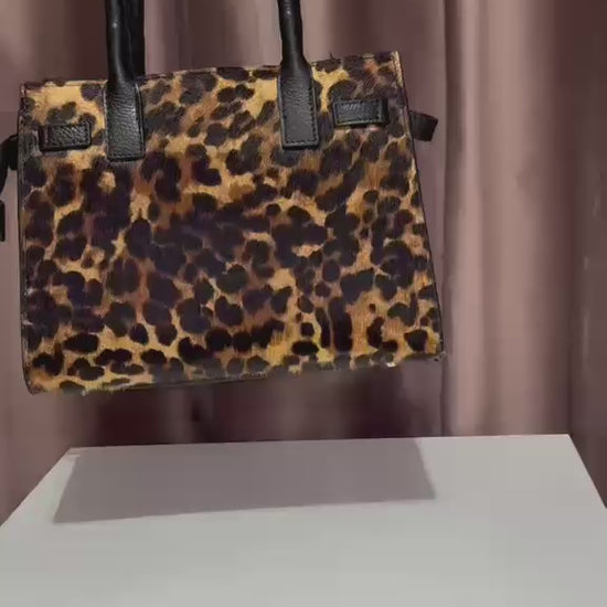 Geantă Capri piele naturală Dollaro și păr de ponei handmade Italia – video prezentare textură și detalii