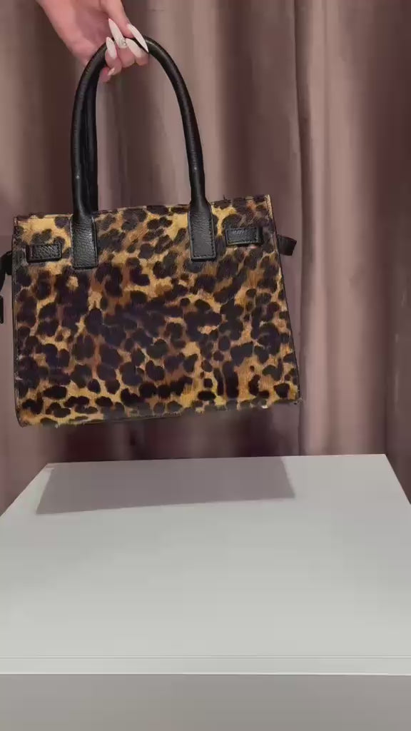Geantă Capri piele naturală Dollaro și păr de ponei handmade Italia – video prezentare textură și detalii