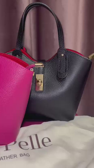 Geantă Volterra Mini piele naturală Dolar Firenze handmade – video prezentare textură și detalii